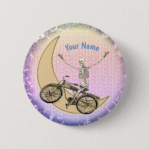 Macaron Rond 5 Cm Épingle de squelette à vélo