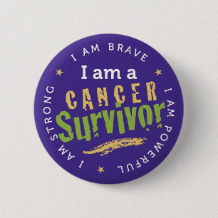 Macaron Rond 5 Cm Épingle de survivant du cancer