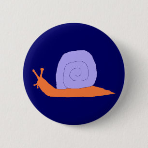 Macaron Rond 5 Cm Épingle d'escargot pourpre et orange