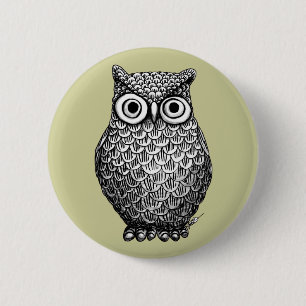 Macaron Rond 5 Cm Épingle du bouton de conception d'hibou