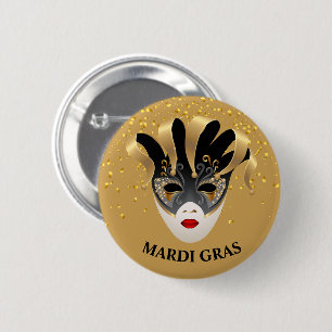 Macaron Rond 5 Cm Épingle du bouton Mardi Gras