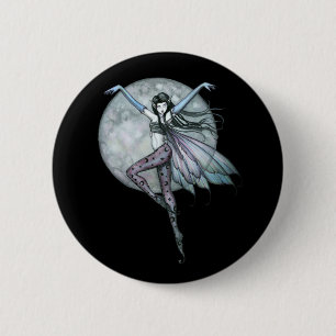 Macaron Rond 5 Cm Épingle fée gothique, bouton Fée pleine lune