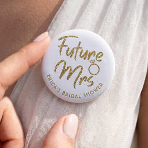 Macaron Rond 5 Cm Épingle Future Mrs pour enterrement de vie de jeun
