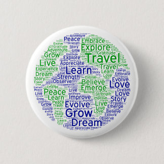 Macaron Rond 5 Cm Épingle Globe Travel