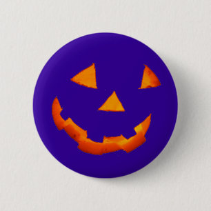 Macaron Rond 5 Cm Épingle Jack-o-lanterne