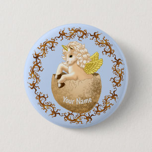 Macaron Rond 5 Cm Épingle Licorne Bébé Nouveau-né