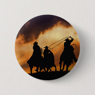 Macaron Rond 5 Cm Épingle ou insigne de cowboy