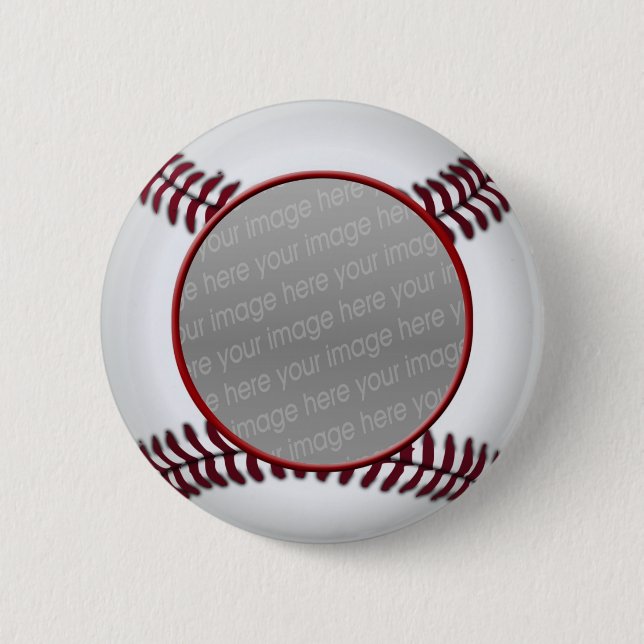 Macaron Rond 5 Cm épingle photo de balle de baseball (Devant)