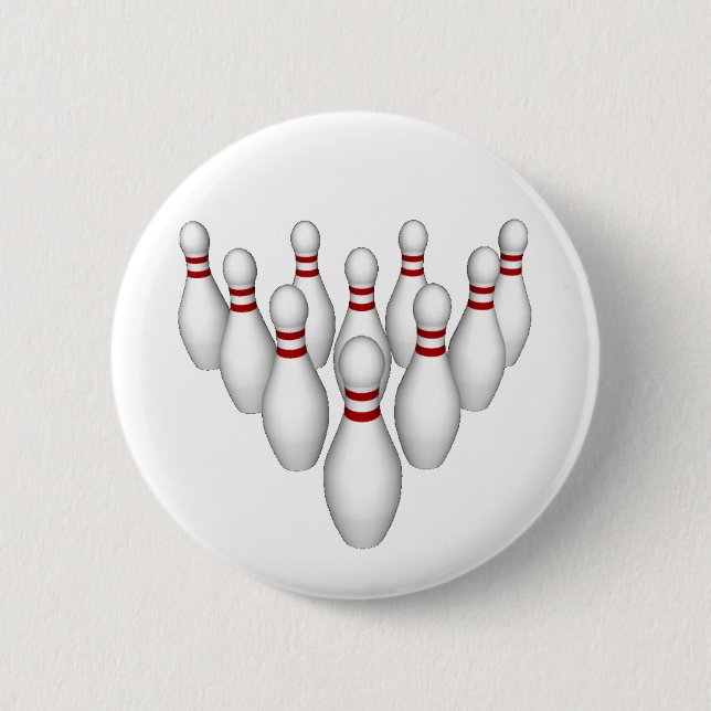 Macaron Rond 5 Cm Épingles de Bowling - Bouton #2 (Devant)