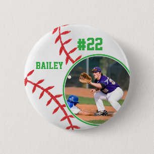 Macaron Rond 5 Cm Épinglette de baseball nom numéro de maillot photo