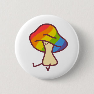 Macaron Rond 5 Cm Épinglette de champignon de la fierté gay