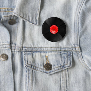 Macaron Rond 5 Cm Épinglette de disque vinyle réaliste