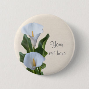 Macaron Rond 5 Cm Épinglette de fleur de calla lily florale de maria