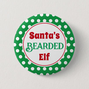 Macaron Rond 5 Cm Épinglette de Noël de lutin barbu de Père Noël drô