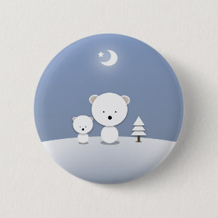 Macaron Rond 5 Cm Épinglette de vacances ours polaires kawaii Mignon