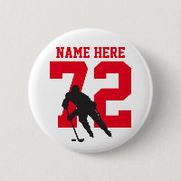 Épinglette personnalisée nom de joueur de hockey n