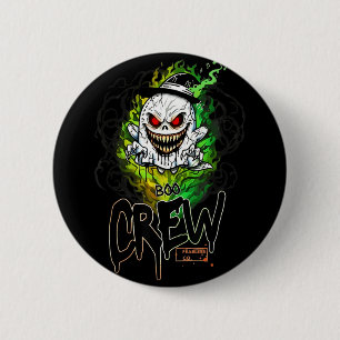 Macaron Rond 5 Cm Équipage Boo fantôme noir tenue fantôme Halloween 