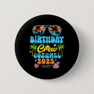 Macaron Rond 5 Cm Équipage d'anniversaire à Cozumel, Croisière de va