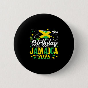 Macaron Rond 5 Cm Équipage d'anniversaire Jamaïque 2025 Vacances en