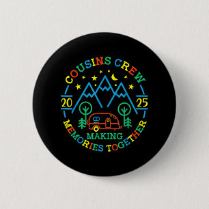 Macaron Rond 5 Cm Équipage de cousins créant des souvenirs 2025 Réun