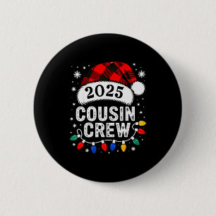 Macaron Rond 5 Cm Équipage de cousins Noël 2025 Santa Enfants Famill