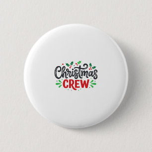 Macaron Rond 5 Cm Équipage de Noël Fête festive