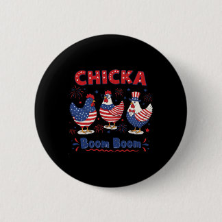 Macaron Rond 5 Cm Équipage de poulet Chicka Boom Boom patriote 4 jui