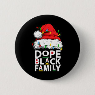 Macaron Rond 5 Cm Équipe africaine Dope Black Family Afro Père Noël