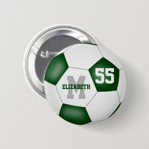 Macaron Rond 5 Cm équipe blanche verte couleurs filles soccer person