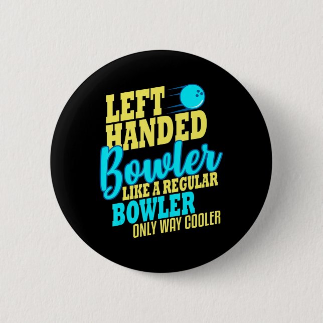 Macaron Rond 5 Cm Équipe Bowling Gauche Handler Fun (Devant)