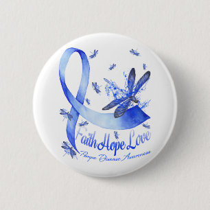 Macaron Rond 5 Cm Équipe cycliste Faith Hope Love Pompe Disease