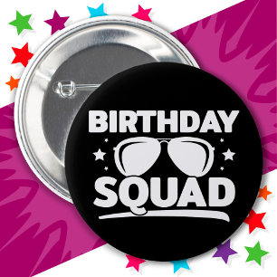 Macaron Rond 5 Cm Équipe d'anniversaire du cool Fun Matching Group