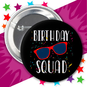 Macaron Rond 5 Cm Équipe d'anniversaire du cool Fun Matching Group