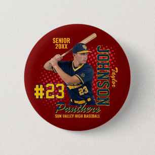 Macaron Rond 5 Cm Équipe de baseball Photo personnalisée Nuit des se
