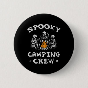 Macaron Rond 5 Cm Équipe de camping éffrayante Halloween Camping Ske