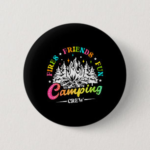 Macaron Rond 5 Cm Équipe de camping enflamme l'ambiance estivale amu