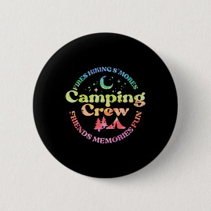 Macaron Rond 5 Cm Équipe de camping Famille Amis Filles Enfants Tout
