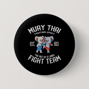 Macaron Rond 5 Cm Équipe de combat Muay Thai Koala - Nak Muay, Kickb