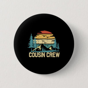 Macaron Rond 5 Cm Équipe de cousins camping amis vacances d'été en f