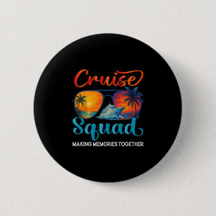 Macaron Rond 5 Cm Équipe de croisière 2025 Amis Famille Vacances Cor