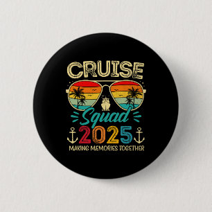 Macaron Rond 5 Cm Équipe de croisière 2025 Groupe familial correspon