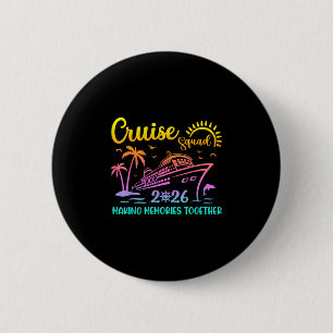 Macaron Rond 5 Cm Équipe de croisière 2026 Famille Amis Vacances Cor