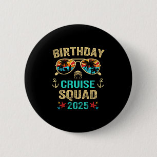 Macaron Rond 5 Cm Équipe de croisière d'anniversaire 2025