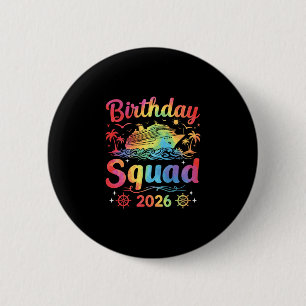 Macaron Rond 5 Cm Équipe de croisière d'anniversaire 2026 Croisière