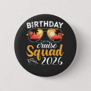Macaron Rond 5 Cm Équipe de croisière d'anniversaire 2026 Vacances e