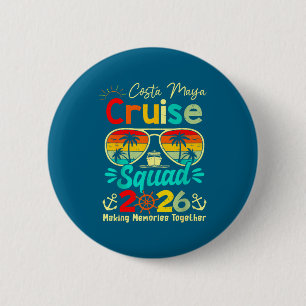 Macaron Rond 5 Cm Équipe de croisière vintage Costa-maya 2026 Bateau