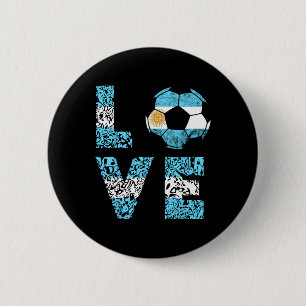 Macaron Rond 5 Cm Équipe de football d'Argentine Argentine Amour Ll 
