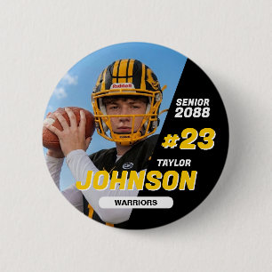 Macaron Rond 5 Cm Équipe de football Senior Night Sports de couleur