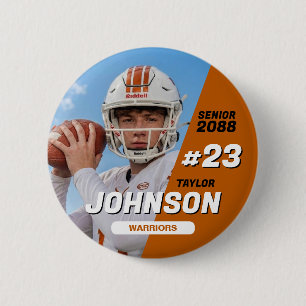 Macaron Rond 5 Cm Équipe de football Senior Night Sports de couleur