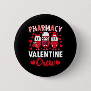 Macaron Rond 5 Cm Équipe de la Saint-Valentin de la pharmacie Pharma